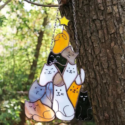 🔥LAST DAY 50% OFF - 😻Cat Christmas Tree Suncatcher Ornament