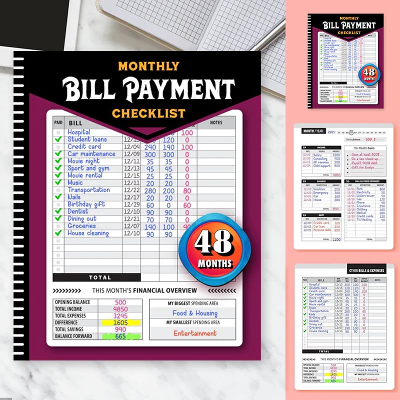 🔥Last 48 hours 57% OFF -Bill Payment Management Book