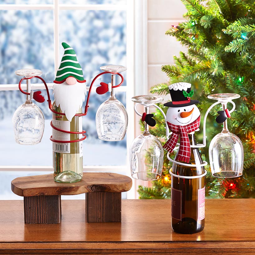 🥂Holiday Wine Bottle & Glass Holders