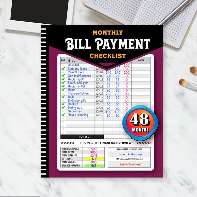 🔥Last 48 hours 57% OFF -Bill Payment Management Book