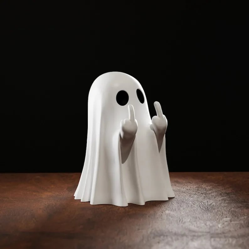 🔥LAST DAY 49% OFF - 👻✨UNFRIENDLY GHOST 3D PRINTED MIDDLE FINGER