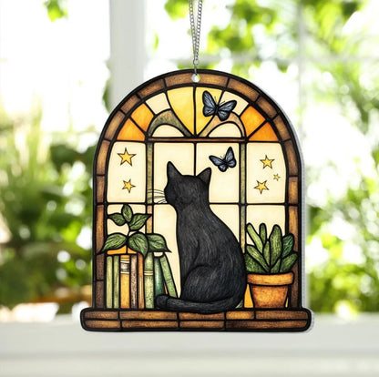 🔥🎄2024 Christmas Gift 50% OFF - 😺📚✨Cat Book Suncatcher Ornament