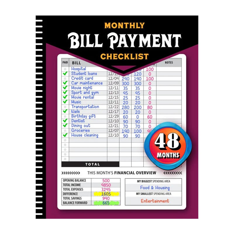 🔥Last 48 hours 57% OFF -Bill Payment Management Book