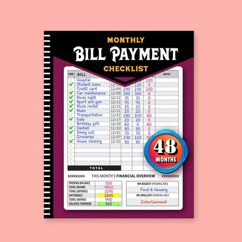 🔥Last 48 hours 57% OFF -Bill Payment Management Book