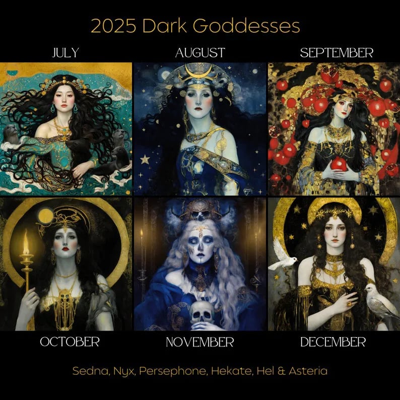 DARK GODDESS 2025 MOON PHASE CALENDAR