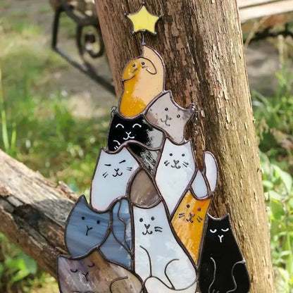 🔥LAST DAY 50% OFF - 😻Cat Christmas Tree Suncatcher Ornament