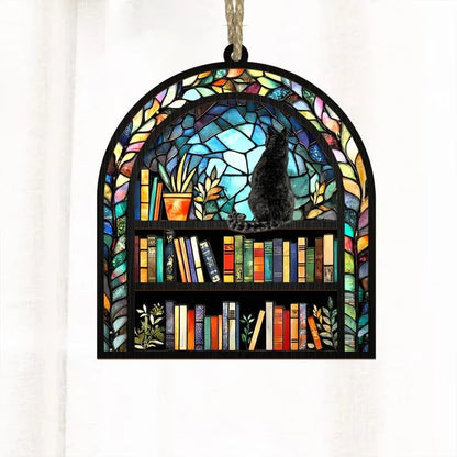🔥🎄2024 Christmas Gift 50% OFF - 😺📚✨Cat Book Suncatcher Ornament