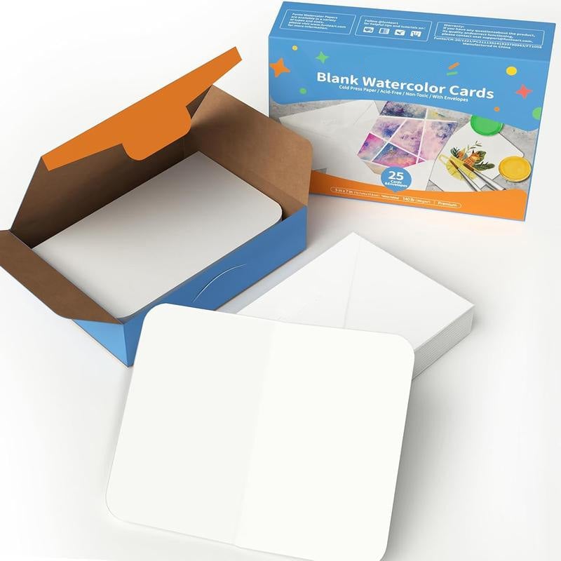 🔥LAST DAY 50% OFF - 🌈Blank Watercolor Cards and Envelopes